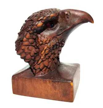 

CQ111 - 2" Hand Carved Boxwood Netsuke Figurine Carving: Eagle