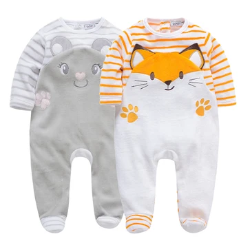 

Baby Boys Girls Winter Rompers 2pcs/lot Cute Animal Patchwork Cotton Babies Girl Jumpsuit Newborn Pajamas