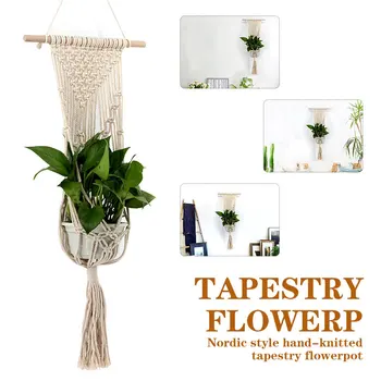 

Creative Plant Hanging Rope Flowerpot Balcony Beautiful Flower Pot Holder Wall Planter Home Decoration Garden Craft