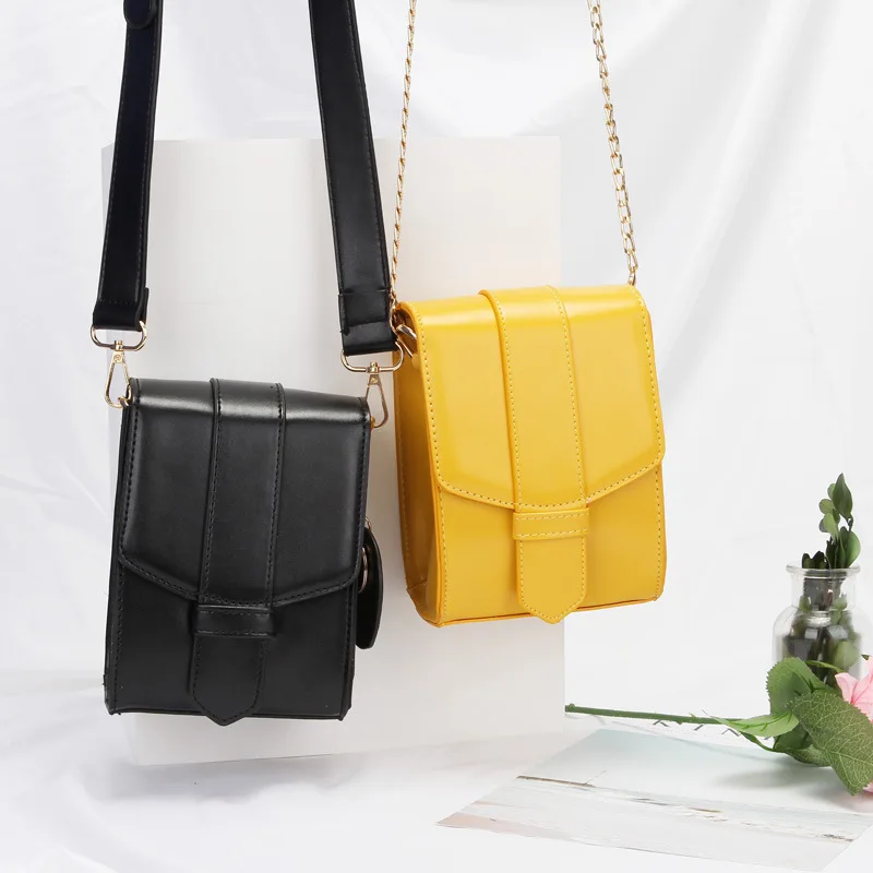 

Simple Mobile Phone Bag Versatile Bag Women's 2019 New Style Shoulder Verticle Square Sling Bag Wide-Strap Bag