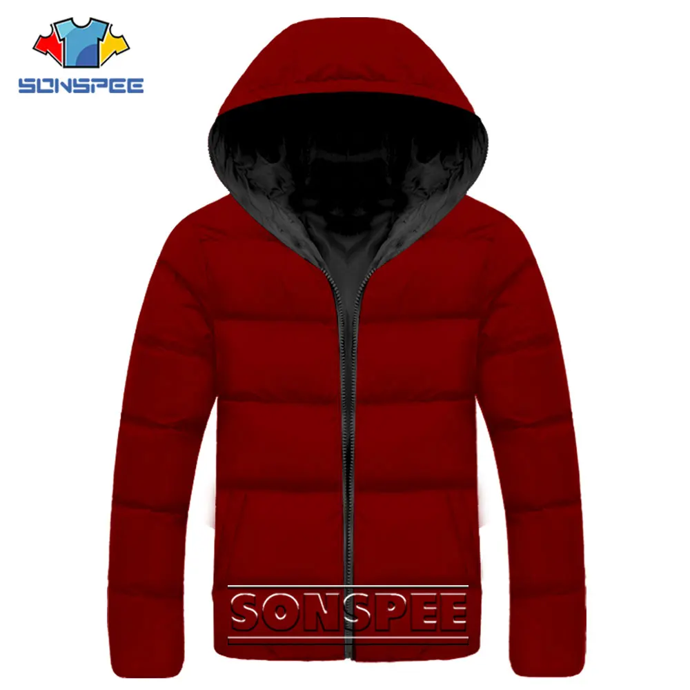SONSPEE Winter New Solid Color Printed Parkas Quality Brand Women's Hooded Warm Thick Puffer Jacket Female Fashion Casual Coat