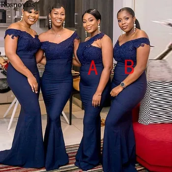 

Arabic Mermaid Bridesmaid Dresses 2019 A B Style Sweep Train Lace Appliques Prom Party Dresses Maid Of Honor Gowns Plus Size
