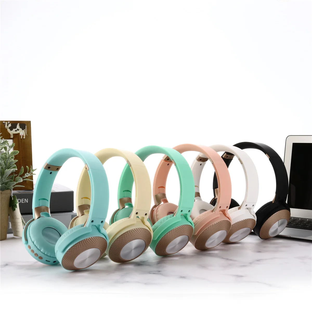 Беспроводные Bluetooth наушники тяжелый стерео Бас HiFi металлическая Спортивная гарнитура TF карта fm-радио Aux 40 шт./партия