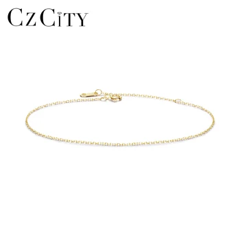 

CZCITY 14K Pure Gold Round Bracelets & Bangles for Women Wedding Engagement Yellow Gold Fine Jewelry Joyas De Oro Christmas Gift