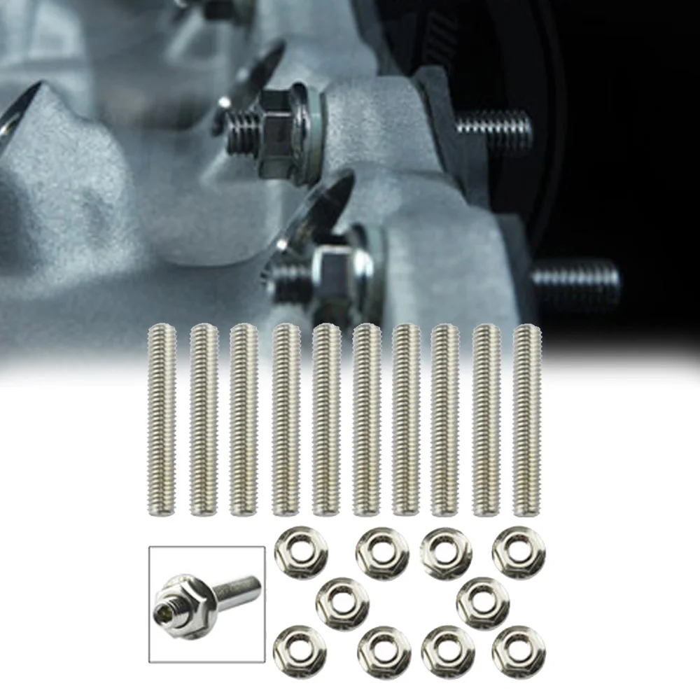 

20 pcs Screw Bolt Kit Performance Intake Manifold Extended Studs For Honda B/C/D/F/H/K Series Screw Bolt Engine Intake Exhaust