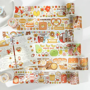 

Busy Happy Journal Washi Tape Roll DIY Scrapbooking Sticker Label Kawaii animal cat cake Masking Tape Adhesive Tape