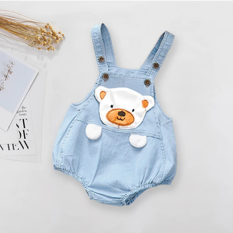 IENENS Baby Boy Girl Bodysuit Denim Clothing Summer Jumpsuit Cartoon Jumper Outfits Newborn Infant Clothes Overalls Dungarees baby bodysuit,cotton romper