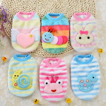 

XXXS/XXS/XS Fashion Cute Cartoon Puppy Clothes Flannel Soft Winter Warm Thick Vest Baby Pet Clothes Teacup Dogs Clothing