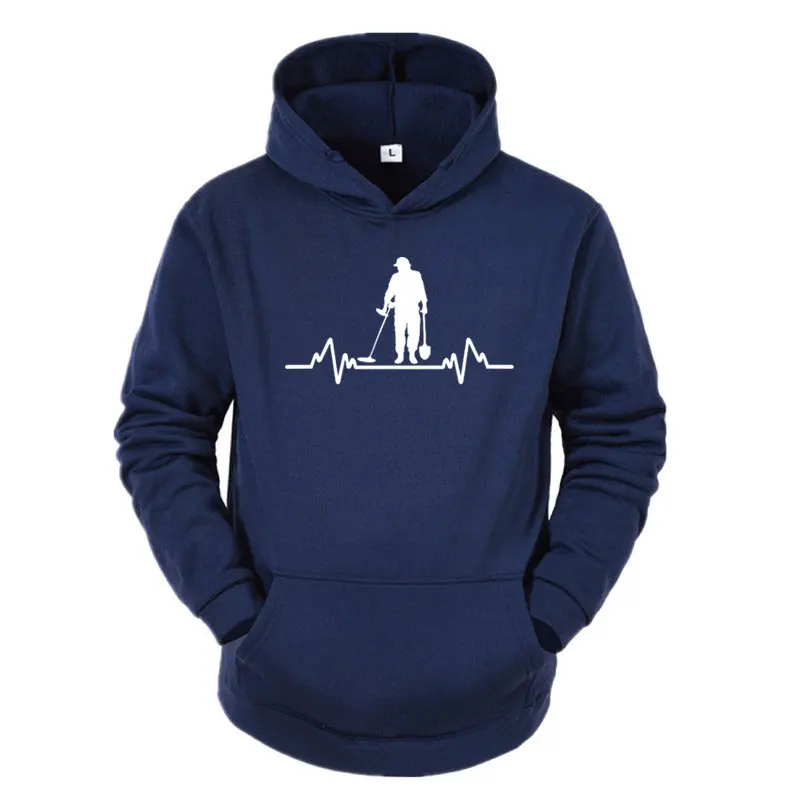 

Fashion hot Metal Detector Heartbeat Detectorist men male Cotton large men's sweater Hoodie S 3XL