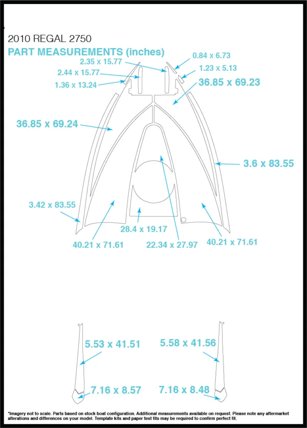 2010 Regal 2750 задняя палуба и Лук Pad лодка EVA Тиковый настил 1/" 6 мм