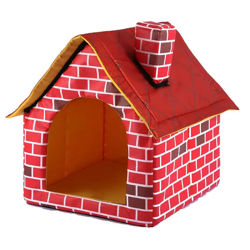 Кошка щенок дома портативный красный кирпич питомца собачья будка утепленная и уютная кошка кровать собака Конура для домашних животных съемный дом для путешествий - Цвет: Brick Red