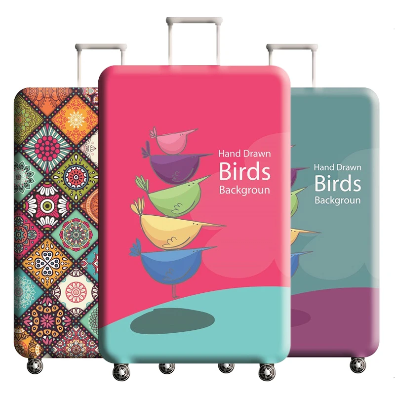

Travel Thicken Luggage Suitcase Protective Cover Protector Elastic Dust Bag Peacock Pattern Suitable18-32 Inches Accessories
