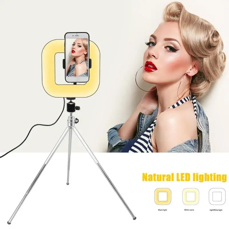 Фотостудия Square Ring Light 18/28 см с регулируемой яркостью, 72 Вт/168 шт. светодиодные лампы 3200-6000K фотостудия освещение лампы со штативом