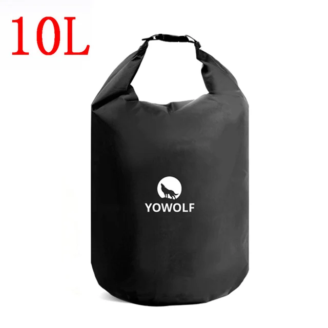 10L Black Открытый 6 цветов 10л 20л Открытый плавательный водонепроницаемый мешок кемпинг рафтинг хранения сухой мешок с регулируемым ремешком крюк - Цвет: 10L Black
