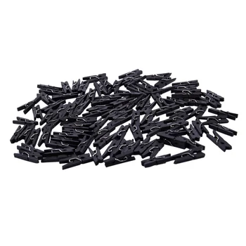 

100 Mini wooden pegs (Black)