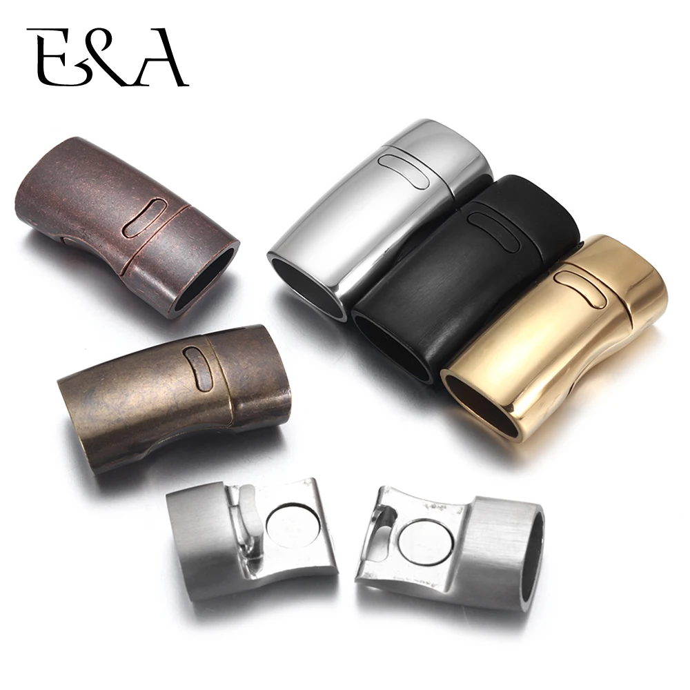 

2pcs Stainless Steel Magnetic Clasp Hole 10*5mm 11*6mm Leather Cord Clasps Magnet Lace Buckle for Bracelet DIY Jewelry Making
