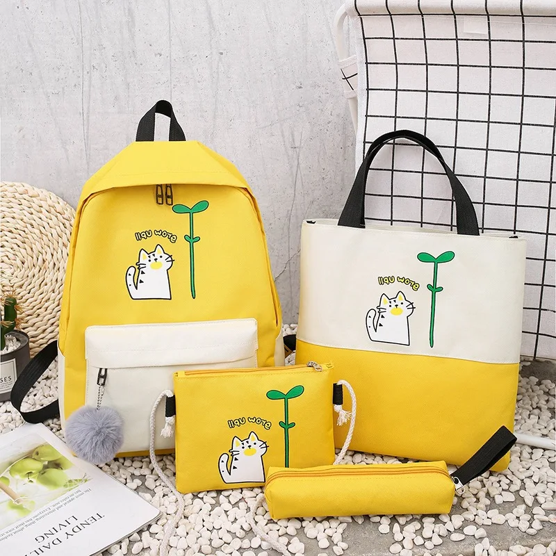 

Canvas Korean Style Fashion Wild College Style Student Cute Mother-and-child Bag Travel Lightweight Backpack Schoolbag Tide