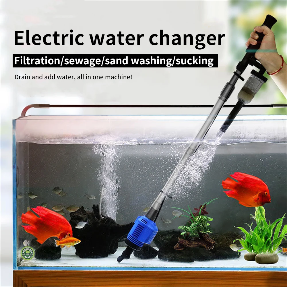 220V Powerful Suction Aquarium Electric Syphon Operated Fish Tank Sand