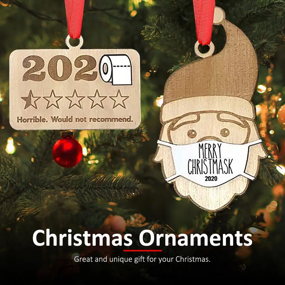 4pcs Christmas Wooden Pendants Tree Hanging Ornaments DIY Wood Crafts For Home Party New Year Decorations | Дом и сад
