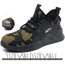 Рабочая обувь со стальным носком; Повседневная дышащая камуфляжная обувь; удобные промышленные ботинки для мужчин; прокол; Militar Seguridad