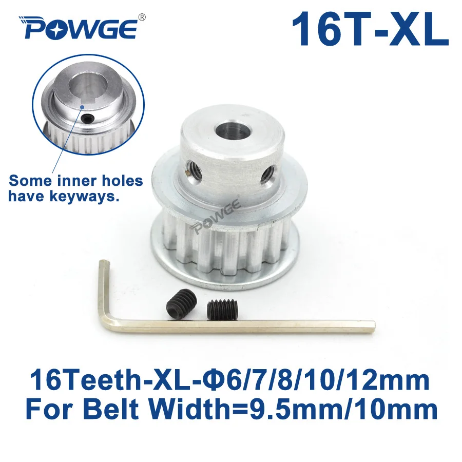 POWGE трапециевидная 16 зубчатые XL зубчатый шкив Диаметр 5/6/6,35/7/8/10/12/14/15/16/17 мм для ширина 10 мм XL синхронного ремня 16 зубчатые 16 T