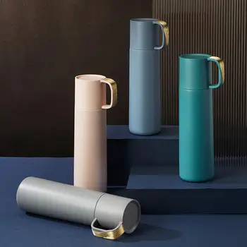 

500ml Portable Stainless Steel Vacuum Insulated Cup Water Tea Bottle with Lid