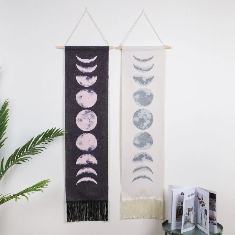 

Moon Phases Tapestry Nine Phases Of The Full Growth Cycle Of The Moon Modern Home Wall Art Hanging Decor