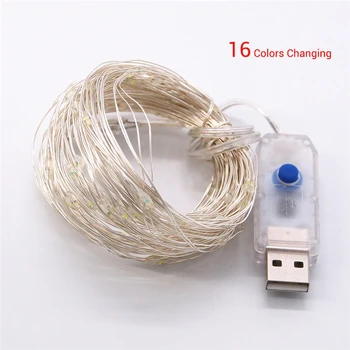 

waterproof Remote control string 16 color 5m 10m/50leds 100leds LED string USB power supply multicolor color Christmas party