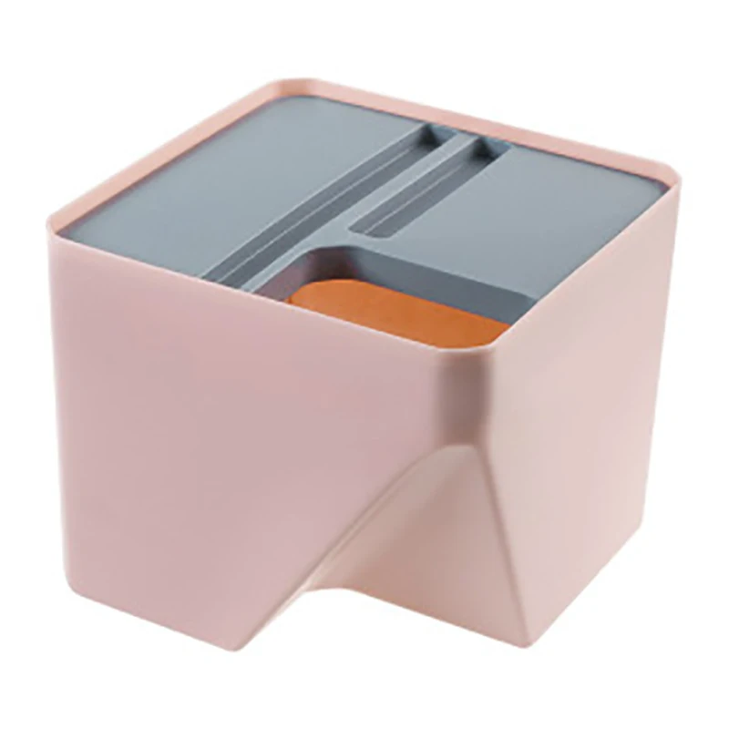 Pink Кухонный мусорный бак, мусорное ведро, складное сортировочное мусорное ведро, домашнее отделение для сухого и мокрого мусора, мусорное ведро для ванной комнаты, 1 шт - Цвет: Pink