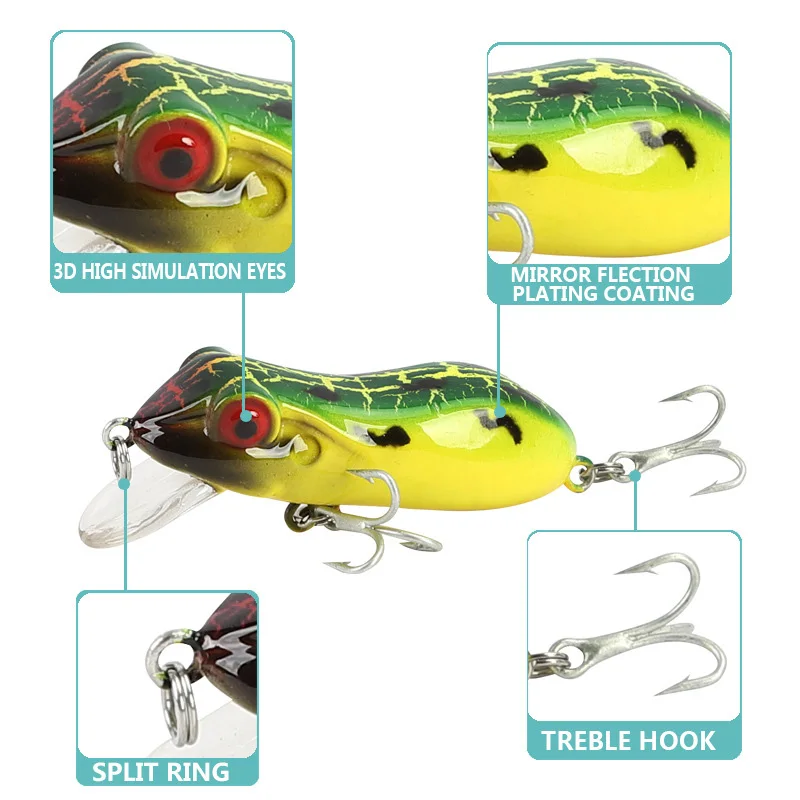Topwater 5cm/10g Floating Fishing bait Artificial Hard Frog Lures