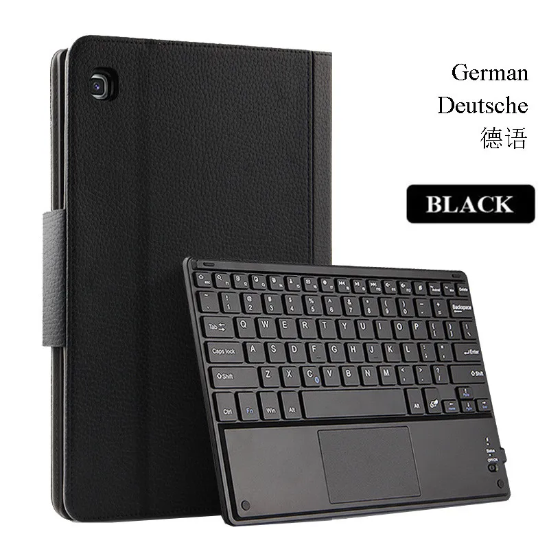 German Black Для samsung Galaxy Tab S5e 10,5 чехол Беспроводной клавиатура из искусственной кожи чехол для samsung Tab S5e SM-T720 T725 многоязычный - Цвет: German Black