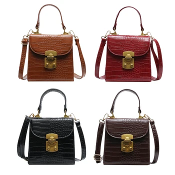 

Women Stone Pattern Leather Shoulder Handbags Pure Color Casual Messenger Bags Classic Elegant Crossbody Shoulder Bag