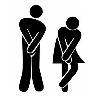 

3D Signs Mirror Wall Stickers Toilet Door Entrance Men Women Mural Decor Funny