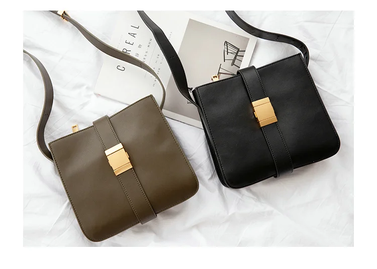 wide strap flap bags split leather shoulder bag for female solid high quality crossbody bags simple cowhide bag for women