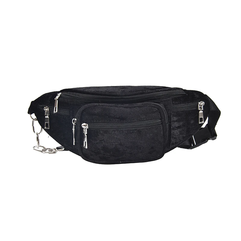 MENGXILU, искусственная замша, поясная сумка, мульти карман на молнии, Женский нагрудный ремень, сумки для женщин, через плечо, сумки на плечо, bolsa cintura - Цвет: Black