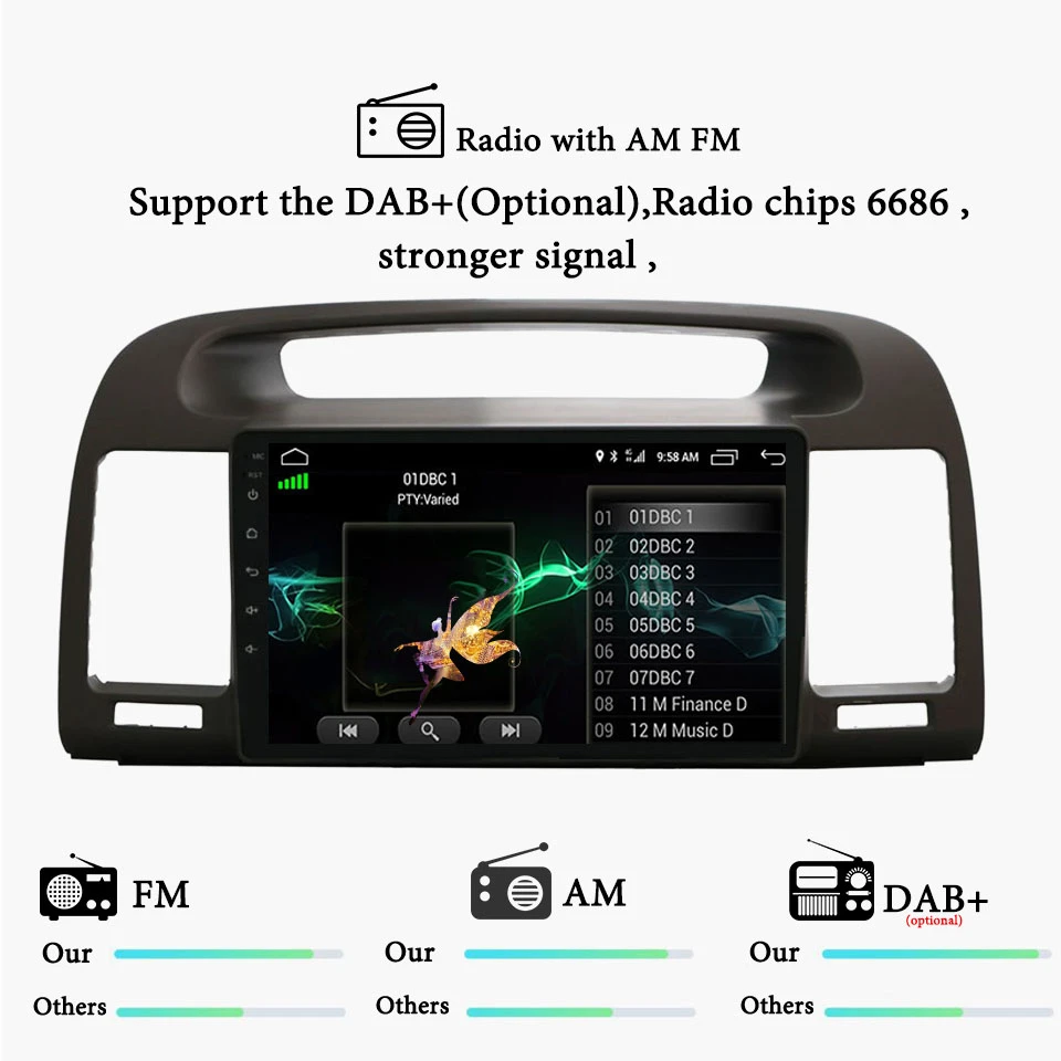 9 &quot 2din Android 10.0 Car Radio Multimidia Video Player RDS DSP For Toyota Camry 2002 2003 2004 2005 06 Navigation GPS Head Unit |