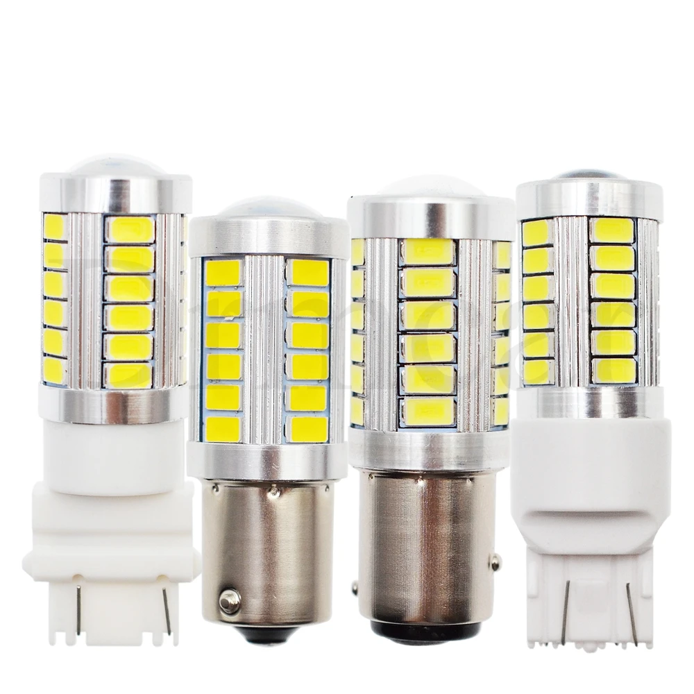 Белый, красный, желтый 1156 BA15S 1157 BAY15D 7443 3157 P21 33SMD 5730 автомобильный тормозной светильник, задние лампы, сигнал поворота, автомобильные задние лампы заднего хода