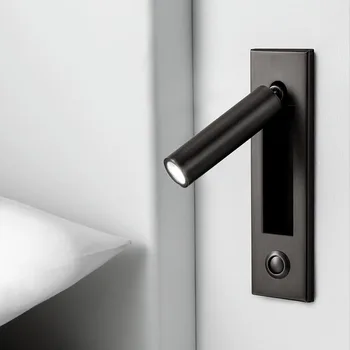 

beds Led Bedroom Lamp Headboard Wall Light Sconce bedside Reading Light recessed Push Switch Wall Lamps hotel bed side WF102306