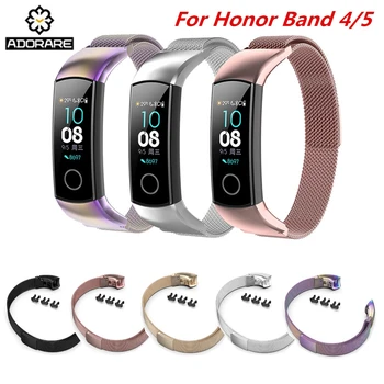

Stainless Steel Watch Band Wristband Band Strap For Huawei Honor Band 4 Band 5 Smart Bracelet Accessorie Magnetic Milanese Strap