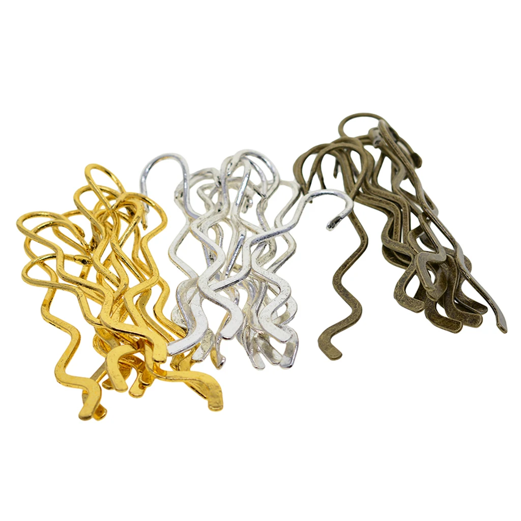 30pcs Vintage Antique Beading Wave Bookmarks With Hoop DIY Making Jewelry Findings Crafts