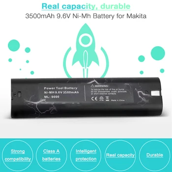 

9.6V Ni-MH 3.5Ah Rechargeable Battery for Makita 9000 9001 9002 9033 9034 9600 191681-2 903D 5090D DA390D ML900 Flash Light