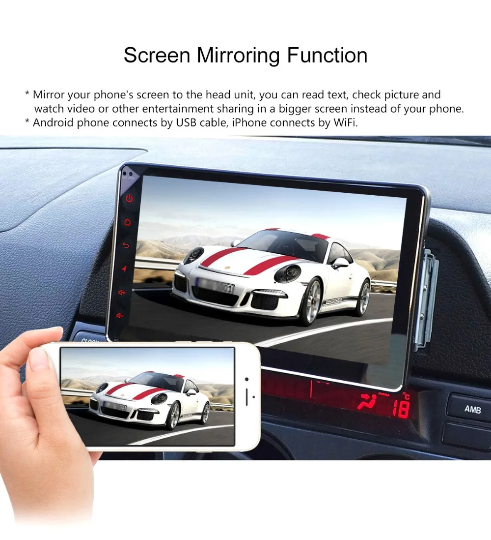 Cheap JOYING one din 7" universal 2GB car radio playe Android 9.0 DSP GPS support video output/Mirror link/Split Screen head unit 15