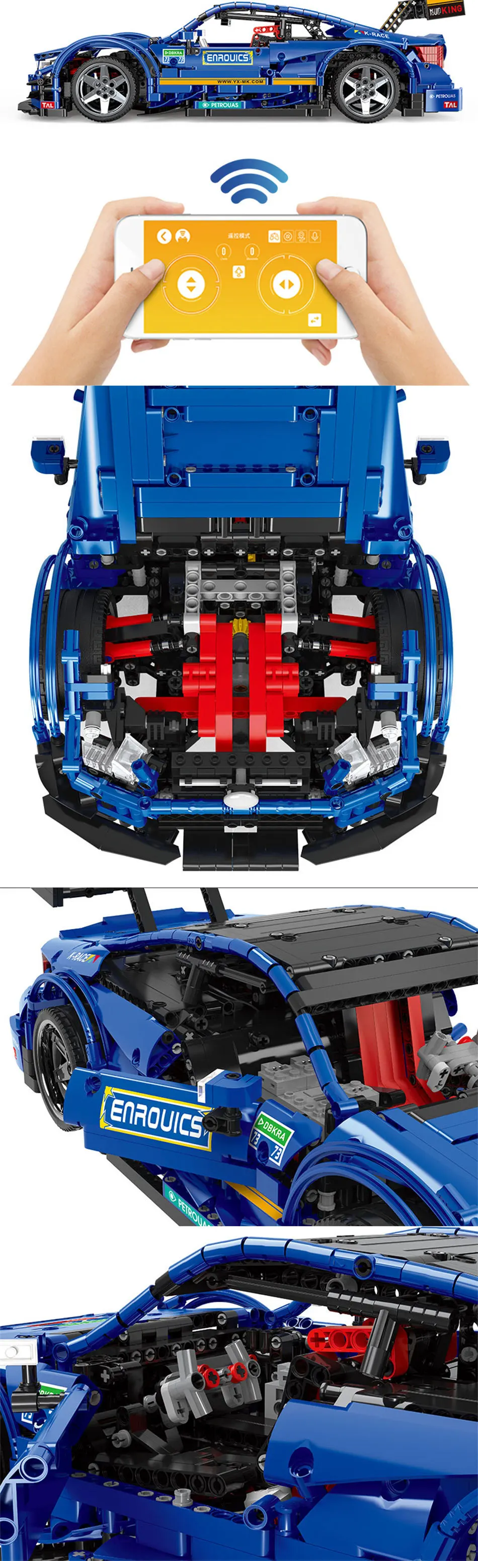 Плесень KING 13073 спортивный RC гоночный автомобиль G63 Дрифт приложение дистанционное управление 1970 шт Строительные блоки техника Детские игрушки подарочные кубики