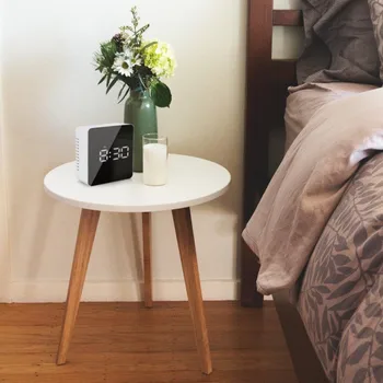 

USB Digital LED Alarm Clock 12H / 24H Snooze Function Mirror Clock Indoor Thermometer Electronic Desktop Clock