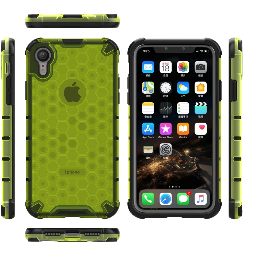 For iPhone XR 6.1&quot 2in1 Soft TPU + Plastic Transparent Rugged Cover iPhoneXR Hybrid Shockproof Armor Case | Мобильные телефоны