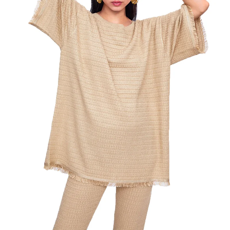 Осень 2019 свитер женская повседневная одежда цвета хаки Вязаный Свитер оверсайз