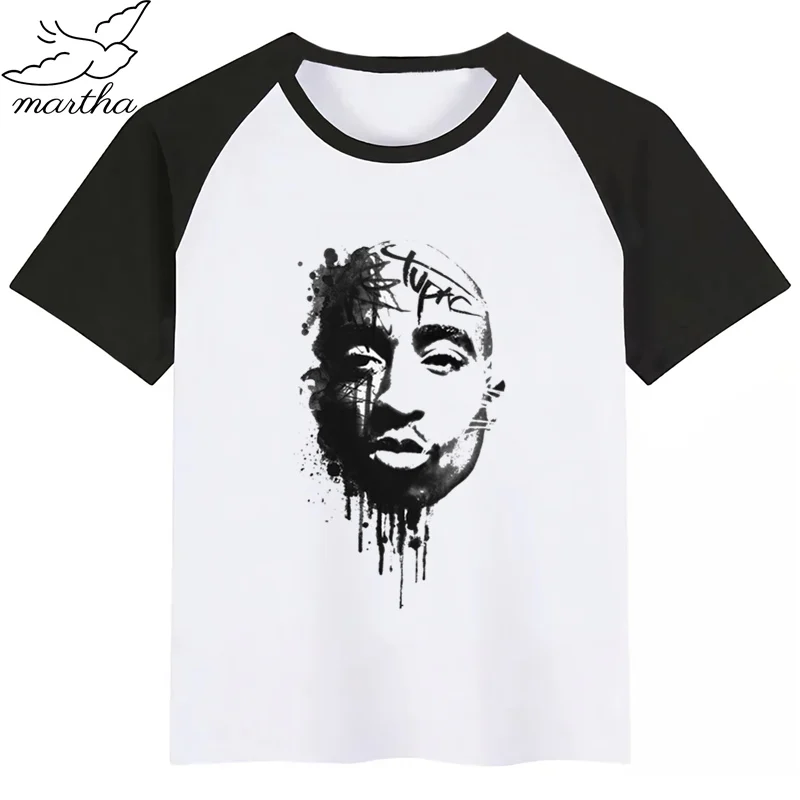 Tupac 2pac/новая футболка для мальчиков рубашки для девочек с милым принтом животных Детская Удобная футболка с круглым вырезом одежда с короткими рукавами для мальчиков и девочек