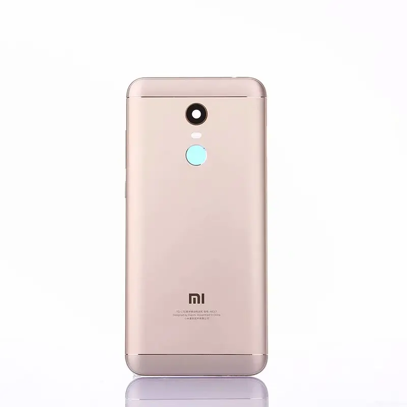 Чехол на заднюю крышку для Xiaomi Redmi 5 Plus 5 Plus металлический чехол для ремонта задней двери батареи+ кнопки стекло камеры - Цвет: Золотистый