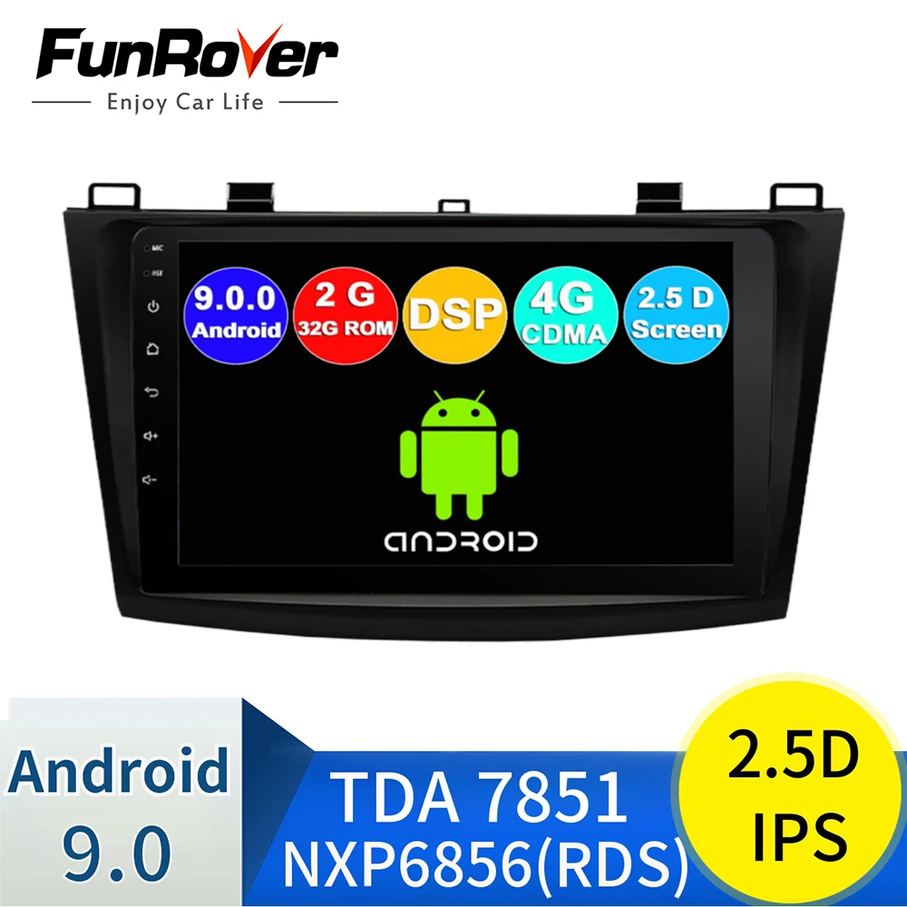 ##BUY FUNROVER android 9.0 2.5D+IPS 2 din car radio multimedia player For Mazda 3 Axela 2011 2013 dvd gps navigation stereo vedio DSP