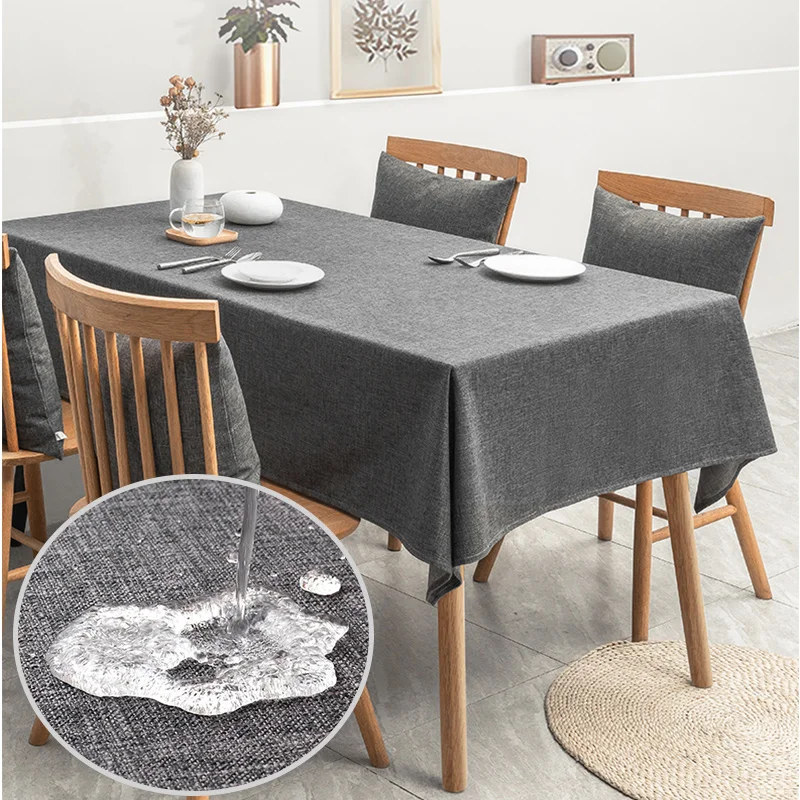 Mantel impermeable, mantel gris oscuro sólido, mantel para mesa de comedor,  decoración de mesa al aire libre, mantel cuadrado de 54 x 54 pulgadas